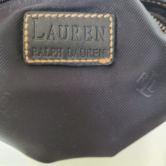 Vintage Black Ralph Lauren 'Lauren' Cotton & Leather Crossbody Bag - Picture 12 of 16